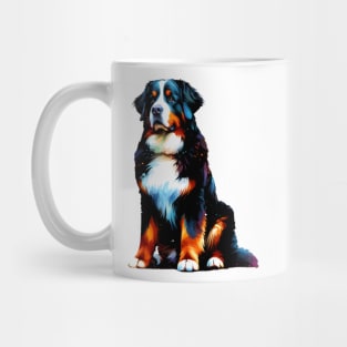 Vibrant Bernese Mountain Dog in Splash Paint Style Mug